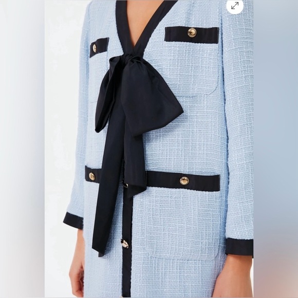 Pomander Place Light Blue Coco Tweed Bow Dress NWT XXL - Picture 2 of 8